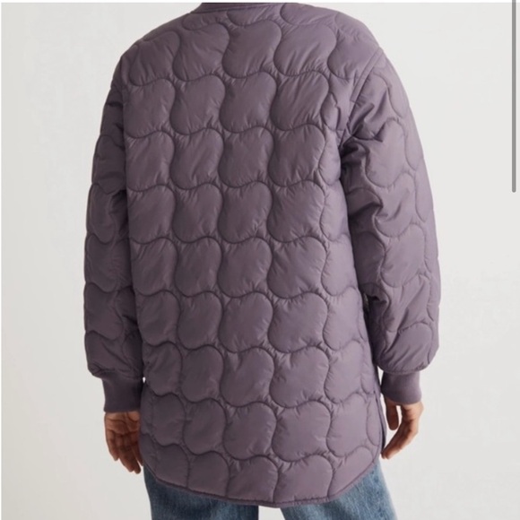 Madewell quilted oversized lightweight bomber jacket in Smokey grape - Picture 2 of 9